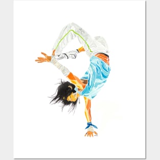 Acrobatic dancing girl Posters and Art